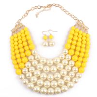 Occident And The United States Beads  Necklace Set (yellow)  Nhct0017-yellow main image 1