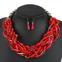 Occident And The United States Resin  Necklace (pieces Of Red)  Nhct0019-pieces Of Red main image 2