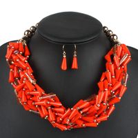 Occident And The United States Resin  Necklace (pieces Of Red)  Nhct0019-pieces Of Red main image 6