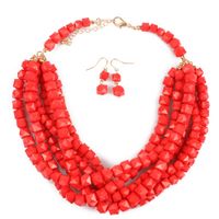 Occident And The United States Resin  Necklace Set (rose Red)  Nhct0050-rose Red main image 2