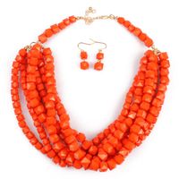 Occident And The United States Resin  Necklace Set (rose Red)  Nhct0050-rose Red main image 6