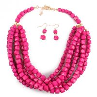 Occident And The United States Resin  Necklace Set (rose Red)  Nhct0050-rose Red main image 7