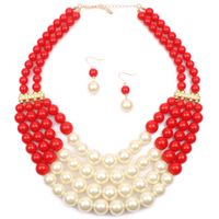 Occident And The United States Resin  Necklace (red)  Nhct0064-red main image 2