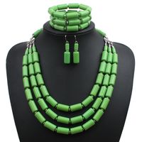 Occident And The United States Resin  Necklace Set (green)  Nhct0067-green main image 1