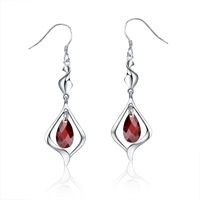 Style Coréen De Mode Corps Entier 925 Sterling Argent Autriche Cristal Long Crochet D'oreille Boucles D'oreilles Anti-allergie 731830 main image 1