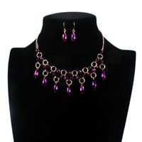 Occident And The United States Glass  Necklace (purple)  Nhct0103-purple main image 4