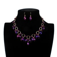 Occident And The United States Glass  Necklace (purple)  Nhct0104-purple main image 4