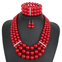 Fashion Beads  Necklacegeometric (dark Red)  Nhct0158-dark Red main image 1
