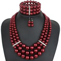 Fashion Beads  Necklacegeometric (dark Red)  Nhct0158-dark Red main image 6