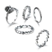 Europäische Und Amerikanische Grenz Überschreitende Neue Mode Ring Set Kombination Diamant Ring Gelenk Ring Schwanz Ring Frauen Fabrik Direkt Vertrieb main image 1