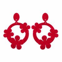 Imitated Crystal&cz Fashion Geometric Earring  (red) Nhjq9865-red main image 1