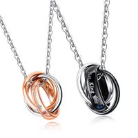 Titanium&stainless Steel Fashion Geometric Necklace  (black) Nhop1640-black main image 4