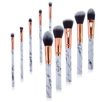 Plastic Fashion  Makeup Brush  (10 Sticks - Black) Nhao0022-10 Sticks - Black main image 1