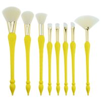 Plastic Fashion  Makeup Brush  (8 Sticks - Yellow) Nhao0053-8 Sticks - Yellow main image 2