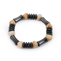 Creative Nouveau Magnétique Aimant Noir Bracelet Bambou Résine Perles À La Main Perlé Bracelet Souhaite Fournir Gros main image 1