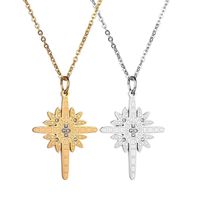 European And American Jewelry Simple Irregular Women's Creative Symbol Diamond Cross Pendant Stainless Steel Necklace Wholesale main image 1