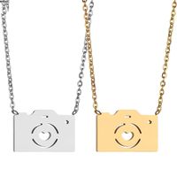 Titanium&stainless Steel Fashion Geometric Necklace  (steel Color) Nhhf1142-steel-color main image 3
