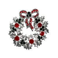 2018 Neue Persönlichkeit Voller Diamanten In Europa Und Amerika Beliebte  Bowknot Kleidung Ornament Hoher Weihnachts Kranz High-end-brosche main image 1