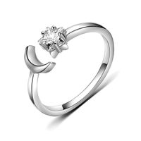 Hot Sale In Europa Und Amerika Exklusiv Für Romantische Sterne Und Mond Zirkon Eingelegter Ring Einfache Und Frische Damen Schmuck Großhandel main image 2