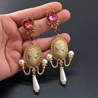 Nouvelle Japonais Et Coréen Style Simple Fashionmonger Long Lustre Perle Boucles D'oreilles Tête De Beauté De Femmes Tous-match Pendentif En Ligne Influenceur Boucles D'oreilles main image 1