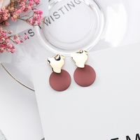 Alloy Korea Geometric Earring  (a Pink Purple) Nhms1674-a-pink-purple main image 1