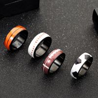 Titanium&stainless Steel Fashion Geometric Ring  (football-6) Nhhf1170-football-6 main image 4
