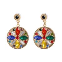 Jujia Nouveau Plein Diamant Vintage Ornement Croix-frontière E-commerce Fournir Boucles D'oreilles Européen Et Américain De Style Femmes Vente Chaude Boucles D'oreilles 51379 main image 6