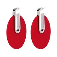 Plastic Fashion Geometric Earring  (red) Nhjj5312-red main image 2