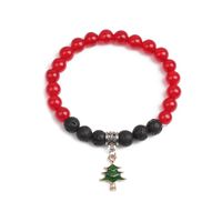 Außenhandel Grenz Überschreiten Der Roter Achat Vulkanischen Stein Armband Schneeflocke Weihnachts Armband Christmas Bracelet main image 1