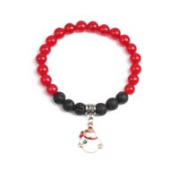 Außenhandel Grenz Überschreiten Der Roter Achat Vulkanischen Stein Armband Schneeflocke Weihnachts Armband Christmas Bracelet main image 3