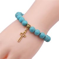 Natural Stone Fashion Cross Bracelet  (alloy Cross) Nhyl0382-alloy-cross main image 2