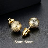 Jinse Golden Bell Ohrringe Einfache Koreanische Neue Goldene Runde Kugel Damen Bronze Ohrringe main image 3