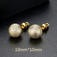 Jinse Golden Bell Ohrringe Einfache Koreanische Neue Goldene Runde Kugel Damen Bronze Ohrringe main image 4