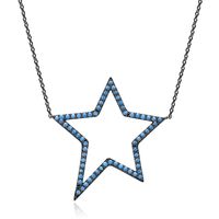 Alloy Fashion Geometric Necklace  (blue-t10e17) Nhtm0511-blue-t10e17 main image 2