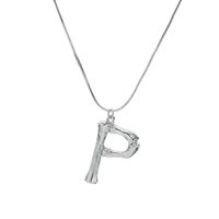 Alloy Simple Geometric Necklace  (letter A Alloy 2163) Nhxr2637-letter-a-alloy-2163 main image 8