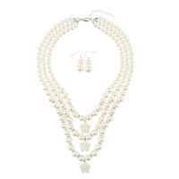 Beads Fashion Geometric Necklace  (creamy-white) Nhct0343-creamy-white main image 1