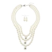 Beads Fashion Geometric Necklace  (creamy-white) Nhct0347-creamy-white main image 1