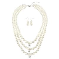 Beads Fashion Geometric Necklace  (creamy-white) Nhct0344-creamy-white main image 1