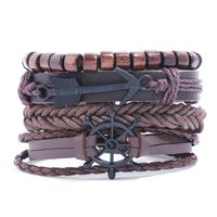 Leather Fashion Geometric Bracelet  (four-piece Set) Nhpk2144-four-piece-set main image 1