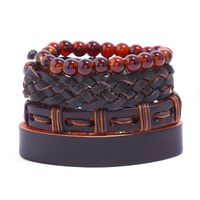 Leather Fashion Geometric Bracelet  (four-piece Set) Nhpk2147-four-piece-set main image 1