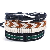 Leather Bohemia Geometric Bracelet  (four-piece Set) Nhpk2157-four-piece-set main image 1