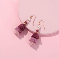 Qingdao Européen Et Américain Boucles D'oreilles Nouvelle Soie Arbre De Noël Coton De Gland Multi-couche De Couleur De Sucrerie Femmes De main image 7