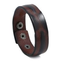 Leather Fashion Geometric Bracelet  (vintage Brown) Nhpk2189-vintage-brown main image 1