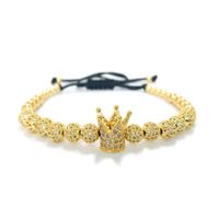 Mikro-eingelegte Zirkon Cz Ball Große Krone Gewebtes Armband Crown Bracelet main image 2