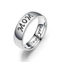 Titanium&stainless Steel Simple Sweetheart Ring  (mom-5) Nhtp0001-mom-5 main image 1