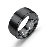 Titanium&stainless Steel Fashion Geometric Ring  (8mm Black-6) Nhtp0022-8mm-black-6 main image 2
