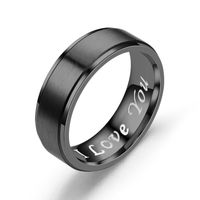Titanium&stainless Steel Fashion Geometric Ring  (8mm Black-6) Nhtp0022-8mm-black-6 main image 5