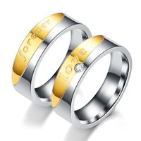 Titanium&stainless Steel Fashion Sweetheart Ring  (men Forever No Rhinestone-6) Nhtp0024-men-forever-no-rhinestone-6 main image 1