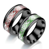 Titanium&stainless Steel Bohemia Cartoon Ring  (8mm Red Alloy Piece-6) Nhtp0026-8mm-red-alloy-piece-6 main image 1