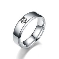 Titanium&stainless Steel Fashion Sweetheart Ring  (6mm Black-5) Nhtp0028-6mm-black-5 main image 3